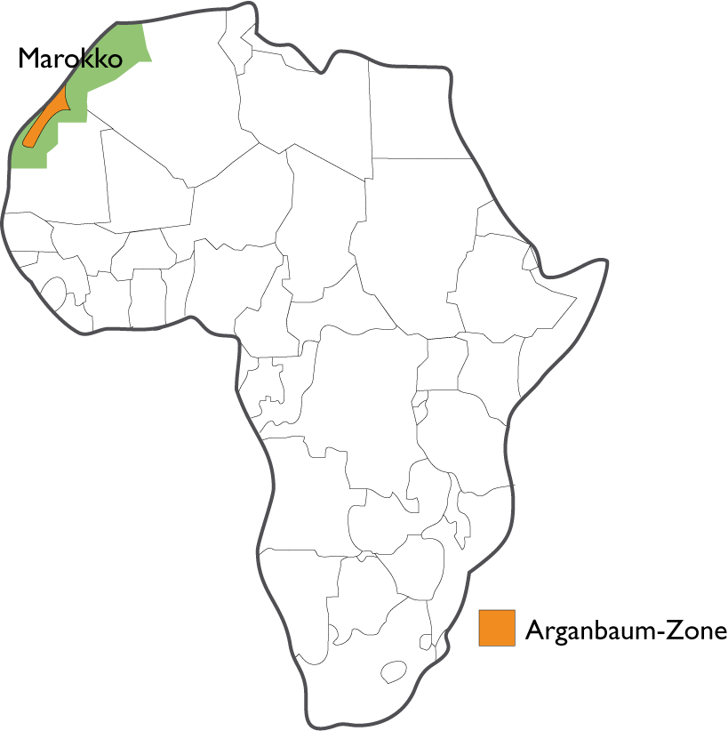 Karte Marokko Arganbaum-Zone