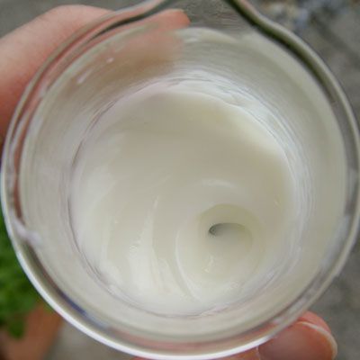 W/O-Emulsion mit 50 % Fettphase und Phytosteryl Macadamiate/Wasser im Verhältnis 1 : 2.8